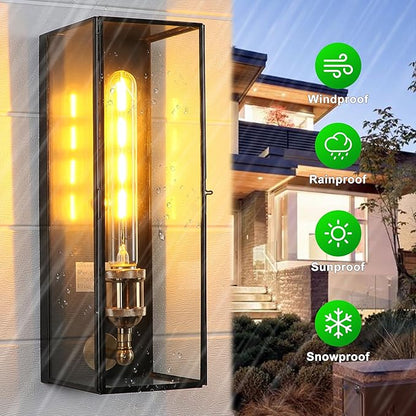 c cattleya Outdoor Wall Lanterns Set of Two, Solid Brass Waterproof Exterior Light Fixtures, Front Porch Lights Outdoor Sconces Wall Lighting for House Patio Yard Garage Hallway Entrance