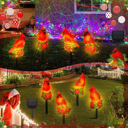 VIHOSE Cardinal Solar Stake Lights Red Bird Figurine Solar Stake Light Decorative Outside Garden Decor Christmas Landscape Lights Cardinal Gifts for Mother Lawn Yard Decor Women(Vivid)