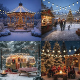 25ft Outdoor Christmas LED String Lights,G40 Frosted White Globe Lights with 27pcs Plastic Bulbs,Round Bulb | Lumora