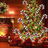 10 Pack Christmas Candy Cane Lights, Tinsel Candy Cane Christmas Decorations Pathway Lights with 8 Modes & Timer | Lumora