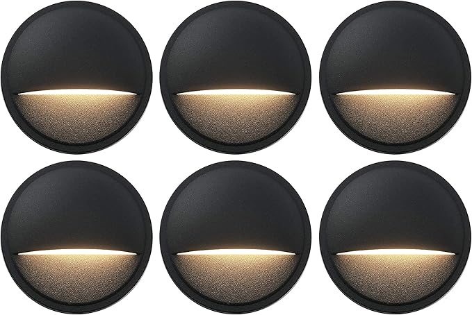 GKOLED Low Voltage Deck Lights Pack, 6pcs Round Deck Lights with 6pcs Cone Deck Lights | Lumora