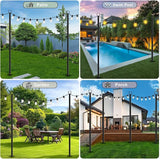 10 Pack 10 FT String Light Poles,Metal with Fork Lights Poles for Outdoor String Light, Rustproof Heavy Duty for | Lumora