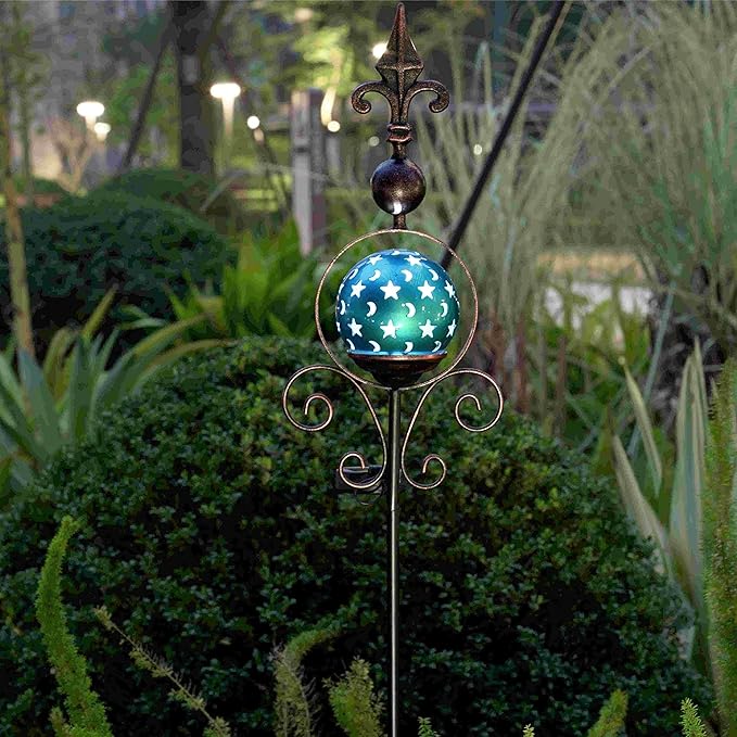 Garden Decor Solar Lights Outdoor Decorative Garden Stake Decorations for Outside Yard Patio Porch Lawn. Yard Art. (Blue Globe)