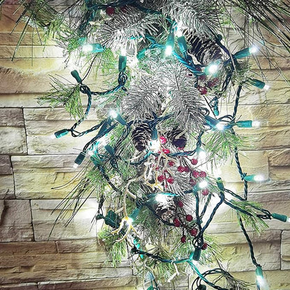Christmas Lights 50 Cool White LED 25FT Mini LED String Lights, 120V UL, Green Wire Xmas Lights for Indoor & Outdoor Use, Holiday Party Decorations,Trees, Light Displays