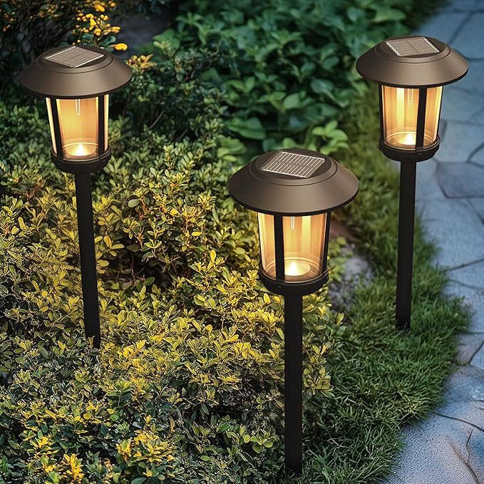 Solar Yard 5-Pack Solar Pathway Lights Outdoor, Solar Powered Garden Lights Waterproof, Auto On/Off Powered Landscape Lighting for Pathway, Porch, Walkway, Driveway