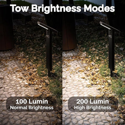 Solar Pathway Lights Outdoor with 360° Adjustable Head, 40 LED Warm White Yard Lights, Waterproof IP65, Solar Powered Landscape Light for Garden & Driveway with 2 Brightness Modes (4-Pack)