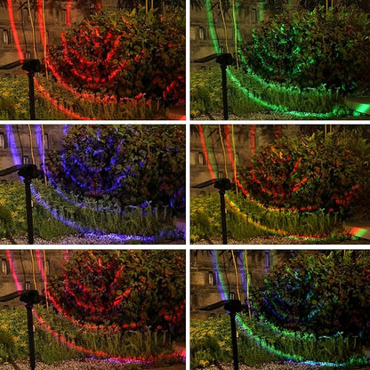 Energetic RGB Solar Spotlights Outdoor, Waterproof Pathway Lights, 26 LEDs Landscape Spotlights, Colorful LED Solar Lights for Outside, 9 Lighting Modes Garden Lighting, 6 Pack