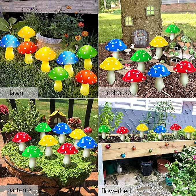 RCFINE Solar Outdoor Lights Set of 8 Solar Mushroom Lights with 8 Modes Waterproof Garden Mushroom Lamp Outside | Lumora