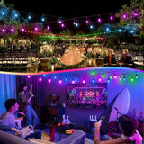 100FT(2x50FT) RGB Solar Outdoor String Lights with Remote, Multicolor&Warm White Dimmable Waterproof Patio Lights | Lumora