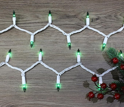 LAMPHOME Christmas String Light,100 Count Incandescent Mini String Light in 19.6ft,Indoor/Outdoor 120V UL Certified Mini Light for Christmas,Wedding,Patio Lawn,Home,Garden,Party (Green)
