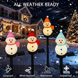 Solar Christmas Snowman Pathway Lights Outdoor Decor, 4pcs Waterproof Snowman Stake Landscape Lights, Solar Powered | Lumora