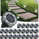 Mini Solar Ground Lights, 24 Pack Solar Lights Outdoor Waterproof, Upgraded LED Flat Landscape Lighting for Outside | Lumora
