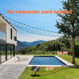 Stright Solar String Light for Outside 120FT with with USB Charging & Remote, Weatherproof Shatterproof LED G40 | Lumora