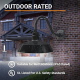 14in. Satin Black Outdoor Gooseneck Barn Light Fixture With 14.5 in. Long Extension Arm - Wall Sconce Farmhouse | Lumora