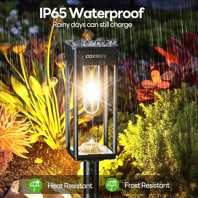 Modern Solar Pathway Lights Warm White 6Pack + 3 Color in 1 Solar Pathway Lights Outdoor 8Pack