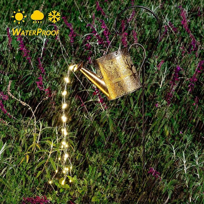 Solar Lights Outdoor Garden Decor, Large Waterproof Watering Can Landscape Lights Outside Decorations for Yard Front Porch Patio Backyard Gardening Gift for Mom Grandma Women Birthday