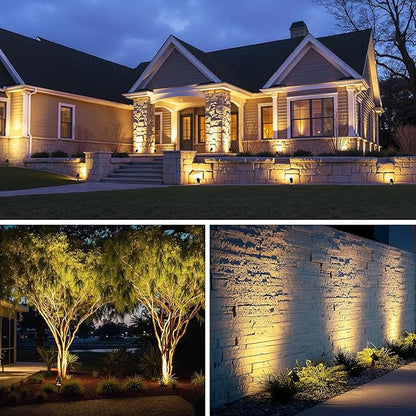 All-in-One Outdoor Low Voltage Landscape Lighting Kit, LED Landscape Spot Lights with 60W Transformer and 65FT Wire, Waterproof Outside Spotlights for Yard, Garden, Tree, Pathway, House, 3000K, 8 Pack