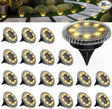 20 Pack Small Solar Ground Lights, Pathway Lights Waterproof, Outdoor Solar Light for Garden, Driveway, Walkway | Lumora