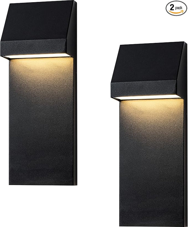 Modern LED Outdoor Wall Sconce Twins Integrated LED Outdoor Wall Mount,Anti Rust Textured Black Suit for Wet | Lumora