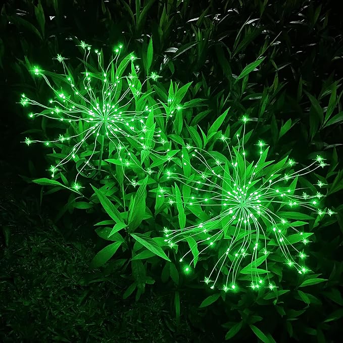 JJGoo Solar Firework Lights, 2 Pack 150 LEDs 2 Lighting Modes Solar Lights Outdoor Waterproof for Garden Patio | Lumora