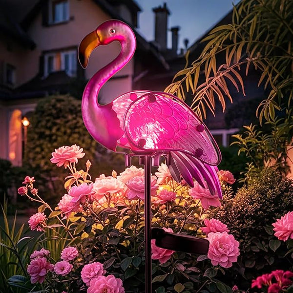 Solar Lights Outdoor,Flamingo Gifts for Women,Pink Flamingos for Yard Art Decor,Solar Metal Flamingo Lights | Lumora