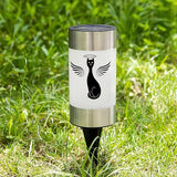 Solar Cat Memorial Garden Light, Outdoor Pet Remembrance Keepsake with Angel Silhouette, Automatic Dusk to Dawn LED | Lumora