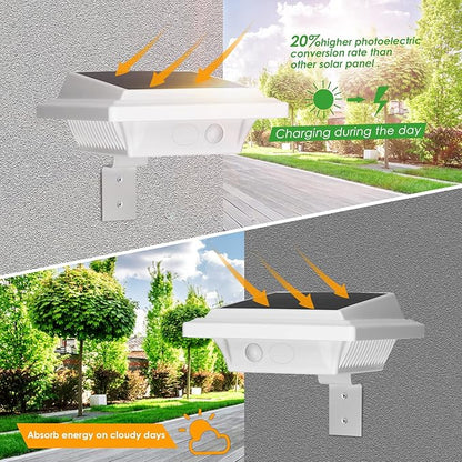 UniqueFire Outdoor Solar Fence Lights - 40 LED Outdoor Security Lights for Eaves, Garden, Landscape & Walkway (2PCS, Cool White, Waterproof)