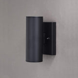 VAXCEL Chiasso Modern Outdoor Porch Light,4.5" W x 8" H 2-Light Black Cylinder Wall Sconce, Waterproof LED Up and | Lumora