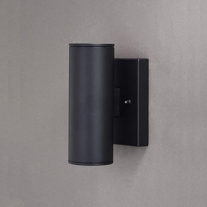 VAXCEL Chiasso Modern Outdoor Porch Light,4.5" W x 8" H 2-Light Black Cylinder Wall Sconce, Waterproof LED Up and Down Wall Light for Porch, Patio, Deck, or Front Door