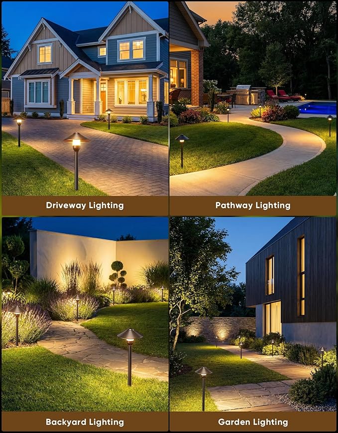 PARTPHONER Low Voltage Landscape Lighting 1-Pack, Aluminum 12V Pathway Lights with G4 Bulbs, Waterproof Oil Rubbed | Lumora