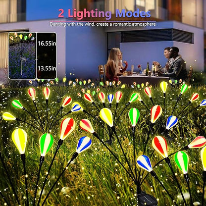 Brizled Solar Lights Outdoor, 2 Pack 6 LED Solar Garden Lights Warm White, 2 Mode Outside Pathway Light Waterproof Backyard Swaying Decorative Lighting for Lawn Patio Yard Fence Garden Pathway Decor
