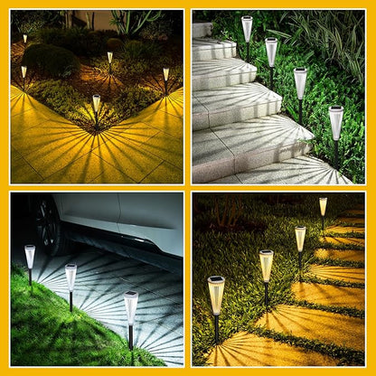 Hollow Solar Garden Lights Outdoor Landscape Courtyard Atmosphere Decorative Ground-Mounted Lawn Lights Solar Pathway Lights 2 Pack
