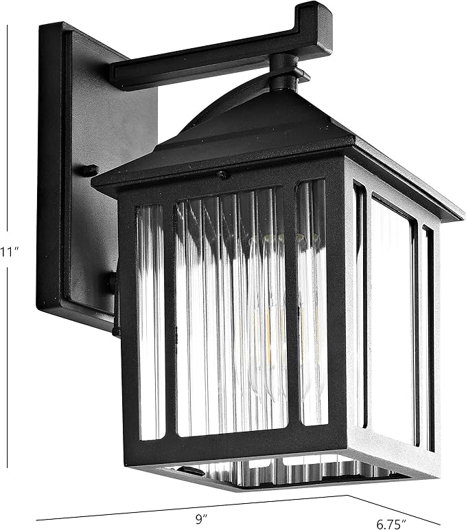 SAFAVIEH PLT4009A Lighting Ranzi Black Wall (LED Bulb Included) Outdoor Lantern