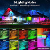 Solar Color Changing Spot Lights Outdoor, [9 Modes/4 Pack] Solar Christmas Lights Outdoor Waterproof IP65 | Lumora