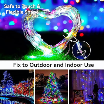40ft 100LED Solar String Lights Outdoor with 8 Modes & Waterproof - Warm White Solar Fairy Lights for Garden, Patio, Yard, Wedding, Party Decor