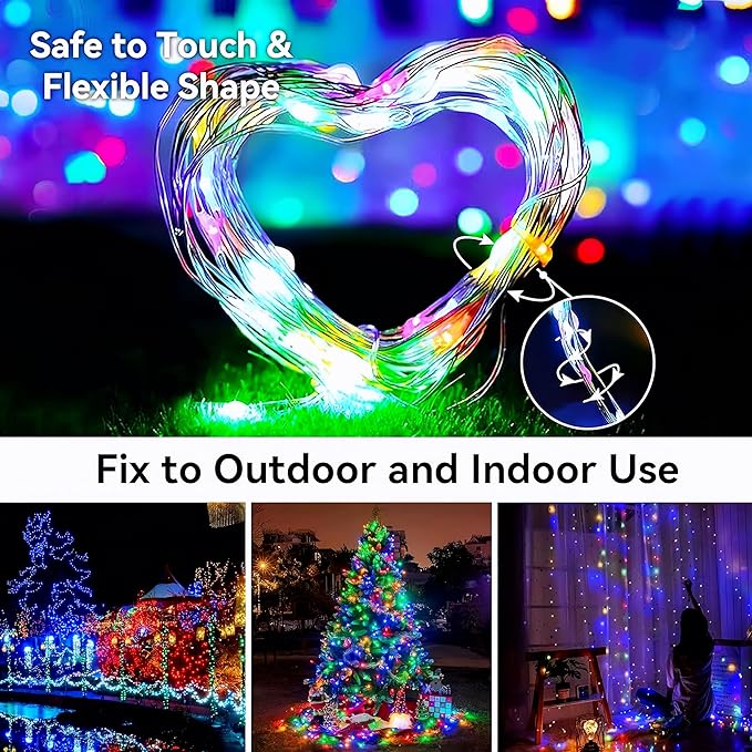 72ft 200LED Solar String Lights Outdoor with 8 Modes & Waterproof - Warm White Solar Fairy Lights for Garden | Lumora