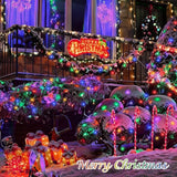 QITONG 2 Pack Multicolor Solar Christmas Lights, Each 66ft 200 LED Solar String Lights Outdoor Waterproof, 8 Modes | Lumora
