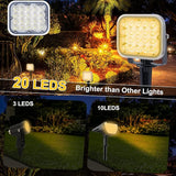 Solar Spot Lights Outdoor, 20 LED IP65 Waterproof Landscape Lighting, Dusk-to-Dawn 3000K Warm White Solar Outdoor | Lumora