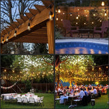 LED Patio String Lights, 70ft 30 Lights Adapter Powered, E26 Socket with S14 Bulbs Weatherproof Outdoor Bistro | Lumora