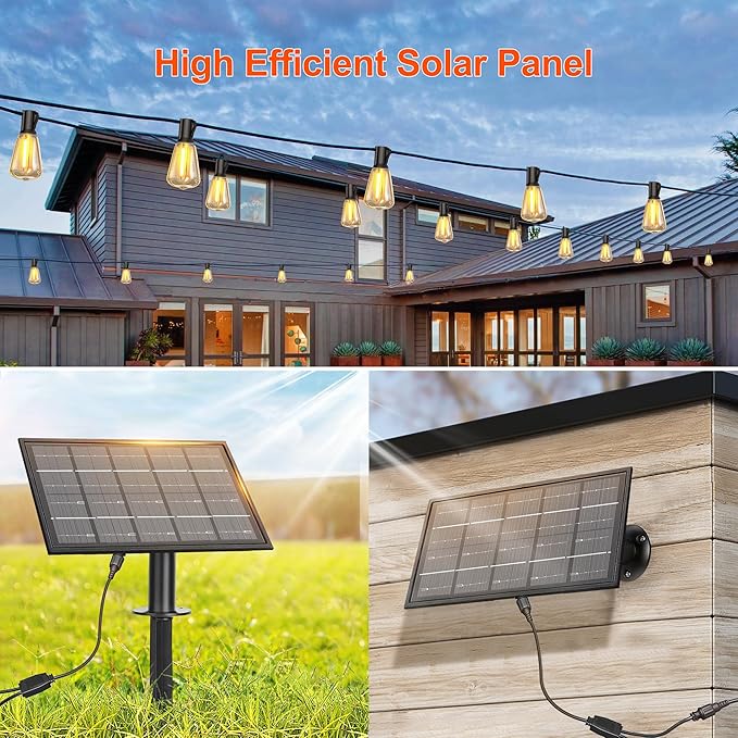 120FT Solar String Lights Outdoor Waterproof with Remote Control Solar Patio Lights 30+2 shatterproof LED ST38 | Lumora