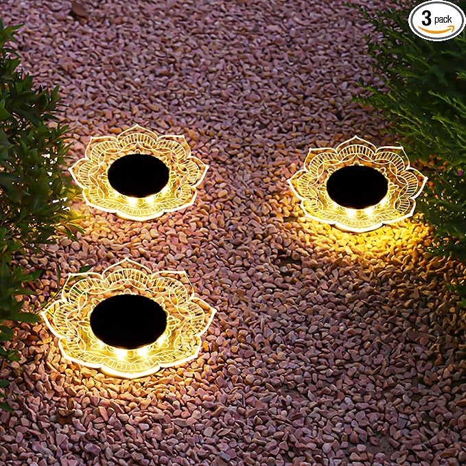 Roaming Acrylic Petal Bury Light 3-Pack Suitable for Gardens, Courtyards, Terraces, Corridors - Outdoor Path Light | Lumora