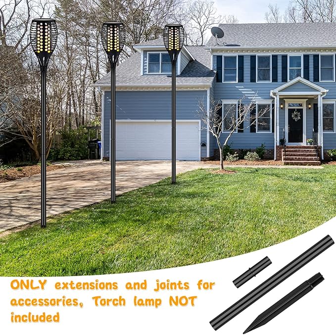 Chunful 8 Kit Solar Light Stakes Replacement Lame Lamp Extension Pole Ground Stake and Joint Connector Kit for | Lumora