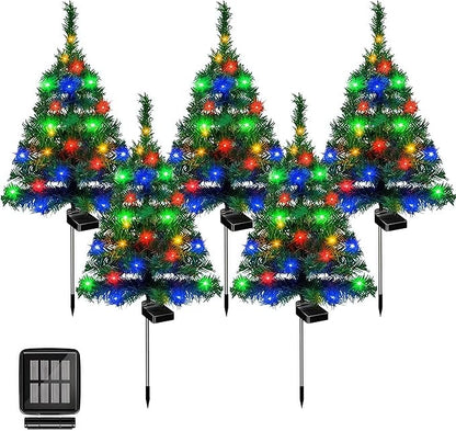 2026 New Solar Christmas Tree Lights Holiday Decorations, Outdoor Courtyards, Gardens, Lawns, Small Path Ligh, Atmosphere Light, 29.5-inch IP65 Waterproof LED Lights (5 PCS)