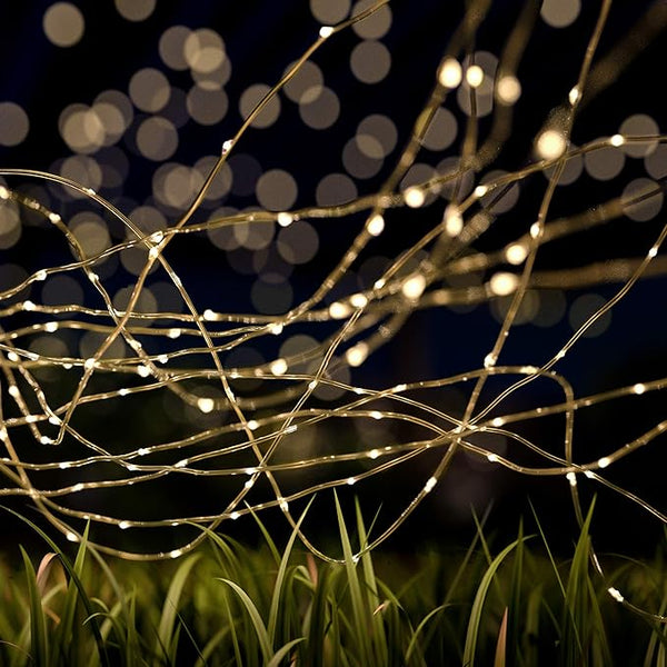 Pure Garden Solar-Powered 100 Fairy Lights, Warm White - Decorative Outdoor Light | Lumora
