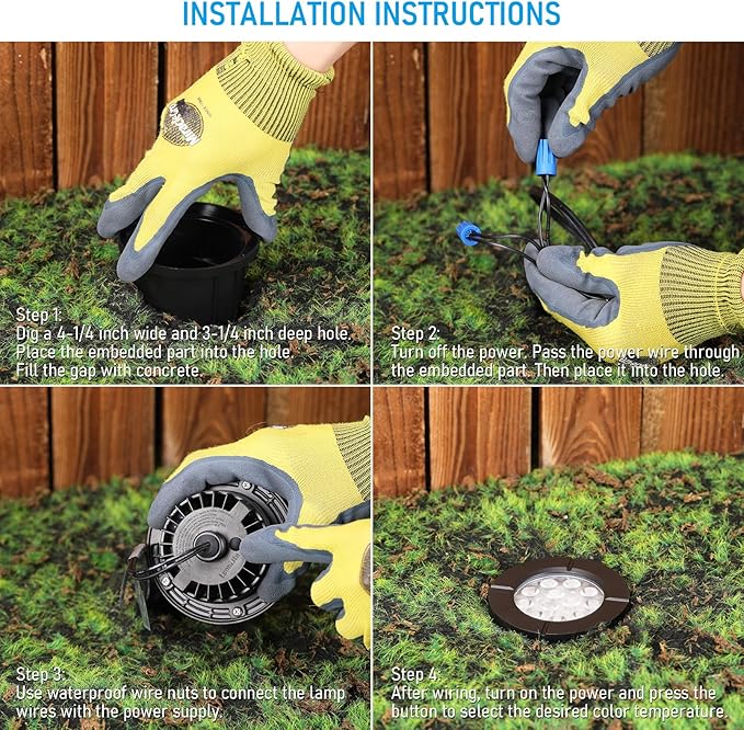 LEONLITE Dia. 4 Inch 5CCT Well Lights Landscape LED In Ground, 5 Color Temperature Selectable, 12-24V AC/DC CRI90 | Lumora