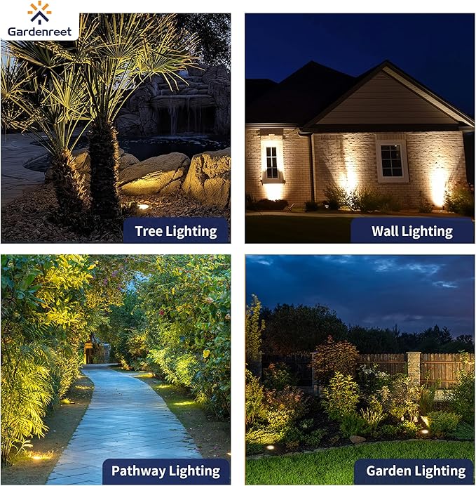 Gardenreet Landscape Well Lights Brass - IP67 Low Voltage In-Ground Light, 12V LED Electric Outdoor Lighting | Lumora