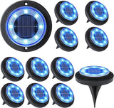 Flacchi Solar Lights Outdoor - Solar Powered Ground Lights Outdoor Solar Disk Light Waterproof Landscape Light for | Lumora
