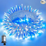 JMEXSUSS Blue and White String Lights Outdoor Indoor, 200 LED Christmas String Lights Clear Wire, 66ft Christmas | Lumora