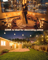 GANA 12V Low Voltage & Safe LED Outdoor String Lights,75FT 24 Shatterproof Bulbs, 2200K Warm White Pergola Lights | Lumora