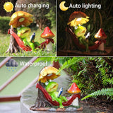 Leekung Solar Frog Garden Decor,Frog Statue with Solar Light for Outdoor Decorations,Reading Frog Figurine Garden | Lumora